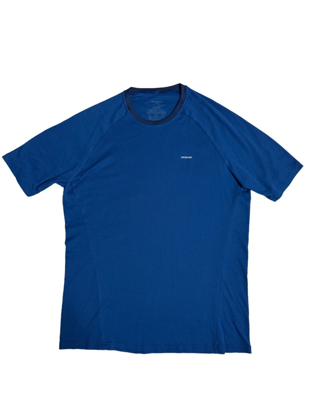 PATAGONIA Men’s Large Royal Blue Lightweight Mesh Short Sleeve Active Crew Tee